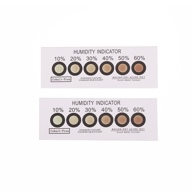 Tarjeta indicadora de humedad ambiental libre de cobalto de color marrón a verde
